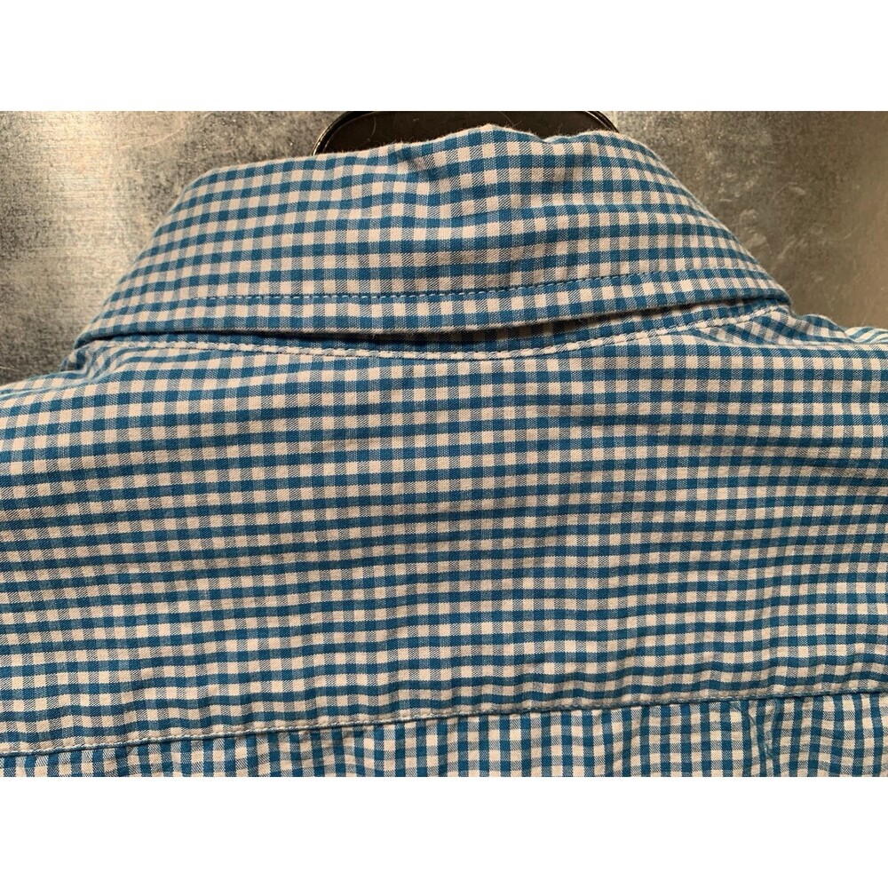 J. Crew 100% Cotton Blue Gingham Medium Slim-16" Collar-42" Chest Button Down - Picture 3 of 14